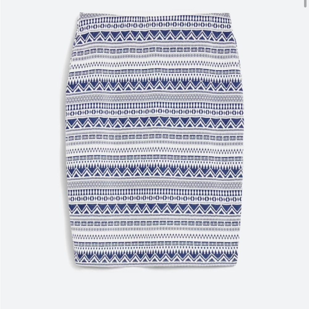 RD Style Adele Pencil Skirt - Navy and White Print - Petite Large